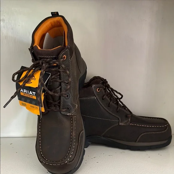 NWT Men’s Ariat Brown Edge LTE Chukka H2O Comp Toe Boots 10D - Picture 1 of 7